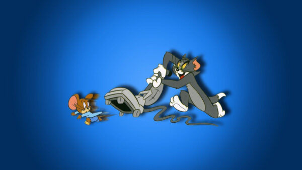 Wallpaper Cartoon, Jerry, Background, With, And, Tom, Blue