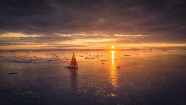 Wallpaper Nature, Sailboat, Sunset, Desktop, Sea, During