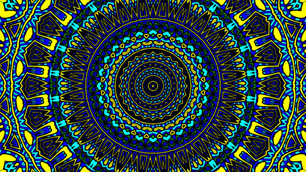 Wallpaper Blue, Abstraction, Yellow, Circles, Abstract, Pattern, Mobile, Desktop