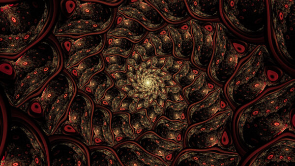 Wallpaper Glare, Funnel, Abstraction, Black, Spiral, Abstract, Red, Fractal, Mobile, Desktop