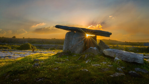 Wallpaper Travel, Sunset, Dolmen, Poulnabrone, During, Prehistoric