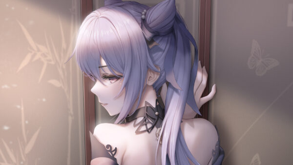 Wallpaper Purple, Genshin, Keqing, Light, Impact