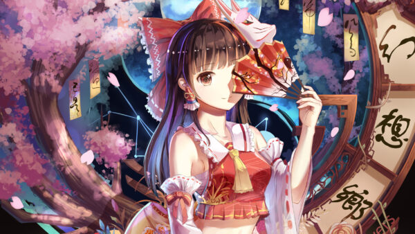 Wallpaper Girl, Hakurei, Reimu, Anime