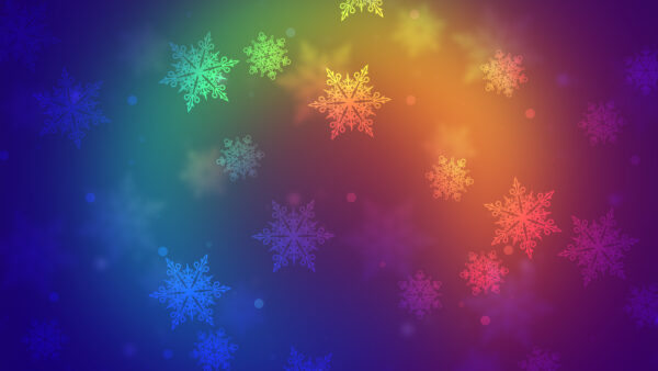 Wallpaper Snowflakes, Colorful