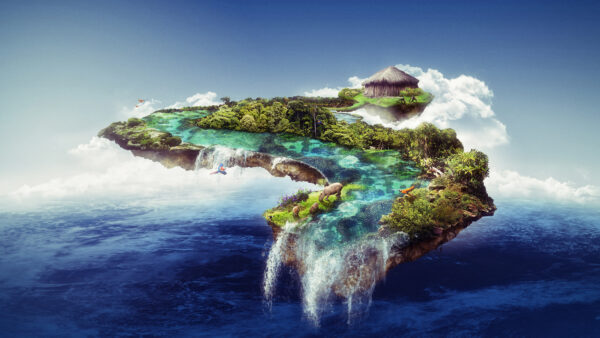 Wallpaper Floating, Island