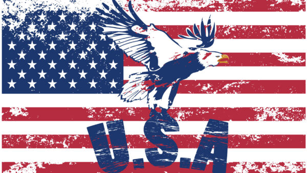 Wallpaper Eagle, With, Image, American, Flag, Desktop