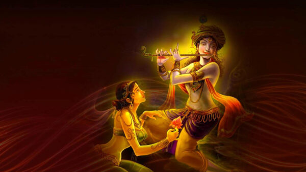 Wallpaper Radha, Krishna, Lord, Illustration