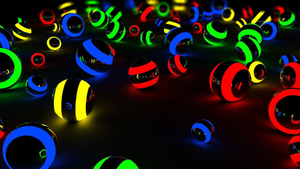 Wallpaper Green, Lightening, Abstract, Yellow, Desktop, Blue, Red, Balls