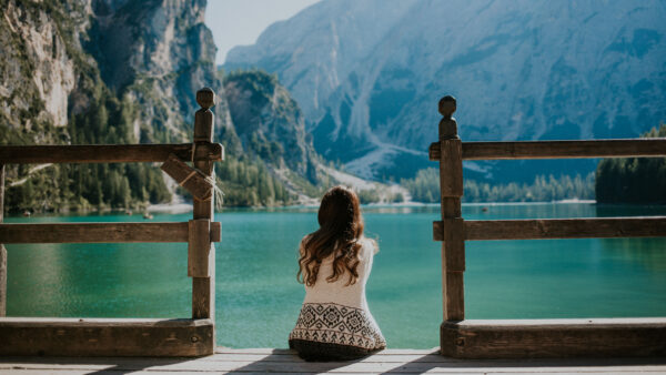 Wallpaper Girls, Alone, Seeing, Dock, Sitting, Nature, Wood, Girl, Model