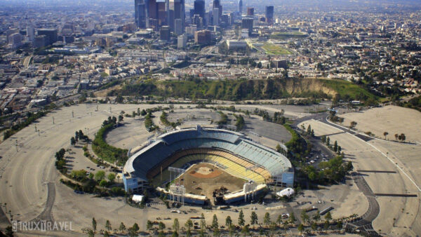 Wallpaper Aerial, View, Desktop, Angeles, Cityscape, And, Stadium, Dodgers, Los