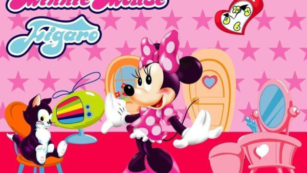 Wallpaper With, Stars, Pink, Background, Desktop, Mouse, Minnie