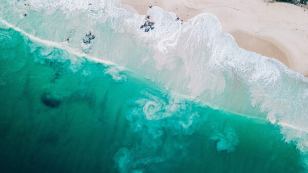 Wallpaper Beach, View, Mobile, Blue, Waves, Desktop, Sand, Teal, Aerial, Water, Ocean