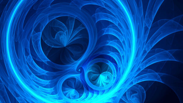 Wallpaper Fractal, Shapes, Blue, Abstract, Circles