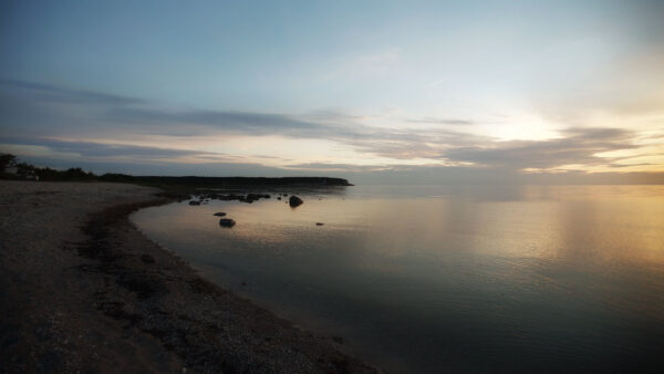 Wallpaper Sky, White, Nature, Sea, Stones, Twilight, Desktop, Blue, Shore, Mobile, Clouds