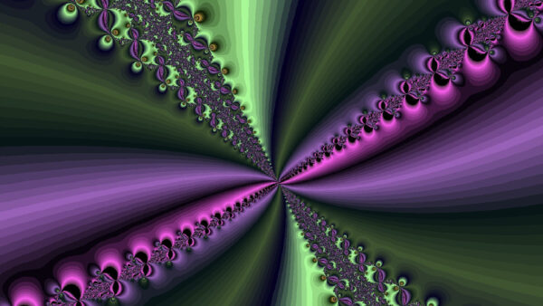 Wallpaper Green, Black, Purple, Fuchsia, Fractal, Trippy, Desktop