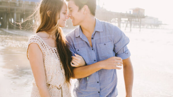 Wallpaper Smiley, Bridge, Background, Couple