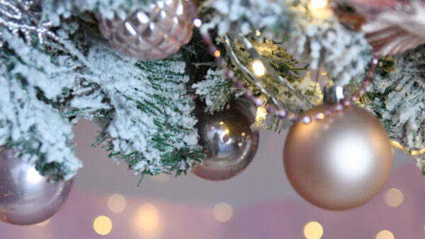 Wallpaper Lights, Decoration, Tree, Silver, Christmas, Golden, Garland, Ornaments