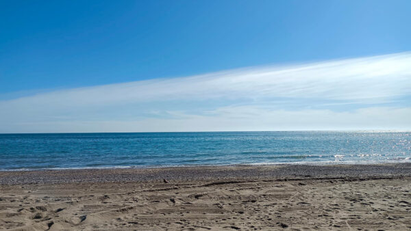 Wallpaper Sand, View, Water, White, Landscape, Nature, Sky, Background, Body, Calm, Blue, Ocean, Beach, Clouds