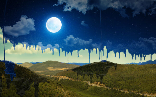 Wallpaper Moon, Sky, Painted