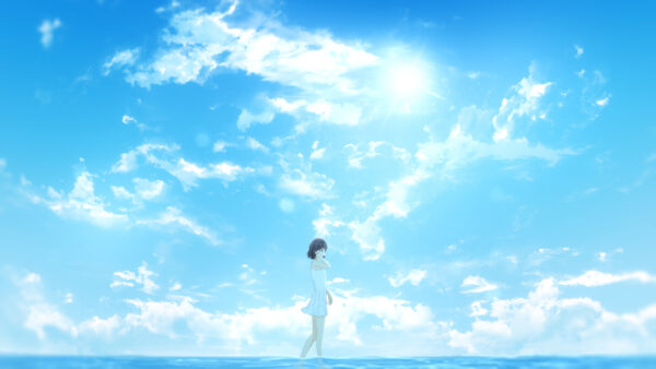 Wallpaper Blue, Anime, Girl, Background, Pc, Mobile, Images, Beach, 4k, Phone, Cool, Sky, Desktop