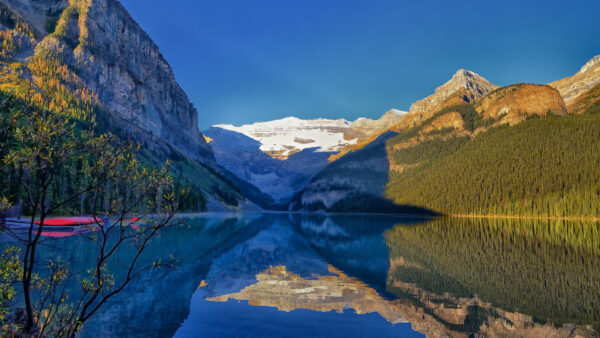 Wallpaper Park, Mountain, Alberta, National, Desktop, Natuare, Canada, Lake, Louise, Banff, With, Reflection