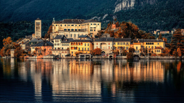 Wallpaper Island, Orta, House, Giulio, Building, Lake, Desktop, Piedmont, Italy, Travel, San