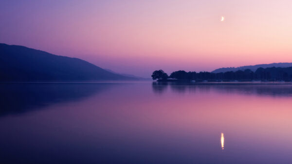 Wallpaper With, Nature, Desktop, Evening, Lake, Sky, Purple, During, Background