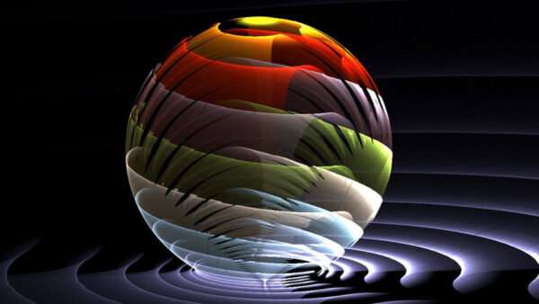 Wallpaper Ball, Abstract, Swirl, Shape, Colorful