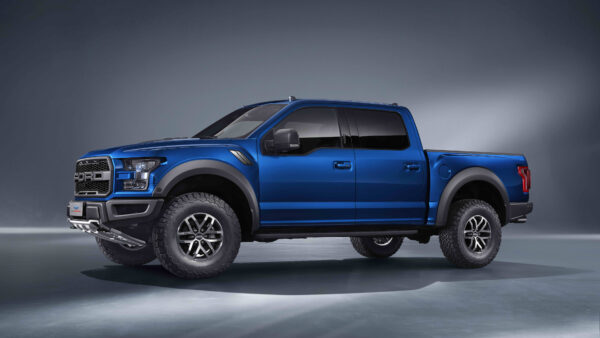 Wallpaper Gray, Pickup, Ford, Raptor, Vehicle, With, Blue, Desktop, Background, 150