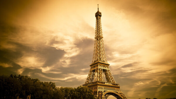 Wallpaper Eiffel, Clouds, Tower, Background, Desktop, With, Travel