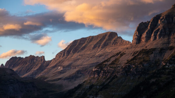 Wallpaper Mobile, Slope, Blue, Green, Nature, Under, White, Rock, Desktop, Clouds, Trees, Mountains, Sky