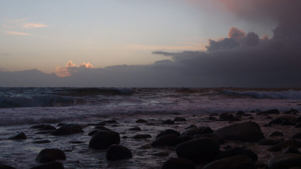 Wallpaper Waves, Sky, Sea, Black, Desktop, Under, Cloudy, Mobile, Stones, Nature