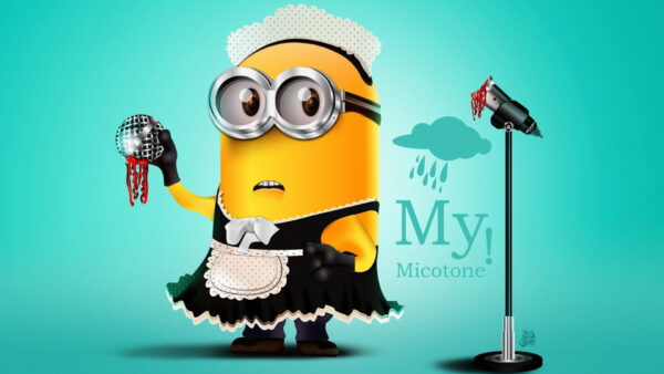 Wallpaper Girl, Minions, With, Mike, Minion