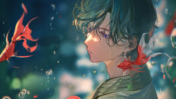 Wallpaper Anime, Boy, Underwater