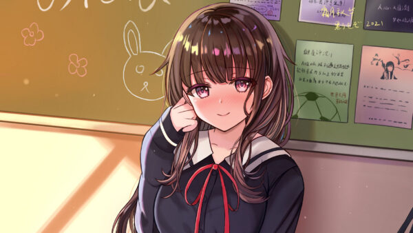 Wallpaper School, Anime, Uniform, Girl, Wearing