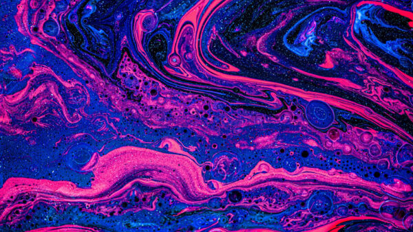 Wallpaper Abstract, Abstraction, Paint, Blue, Liquid, Pink