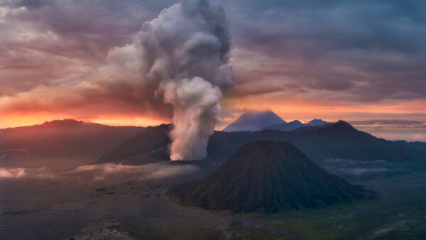 Wallpaper Sunset, Volcano, Travel, During, Mount, Bromo, Extinct