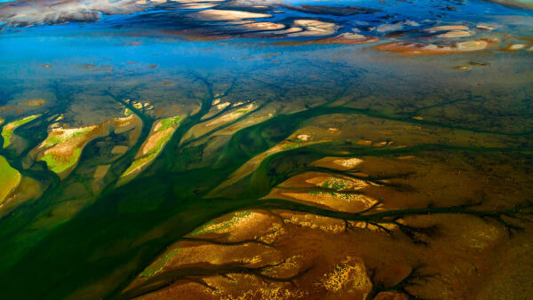 Wallpaper Aerial, View, Mountain, River, Satellite, Nature