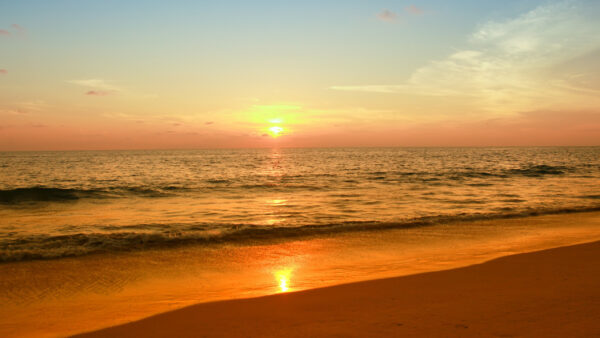 Wallpaper Desktop, Landscape, With, Sunset, Nature, Background, Beach