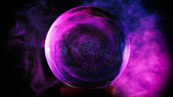 Wallpaper Purple, Crystal, Smoke, Ball