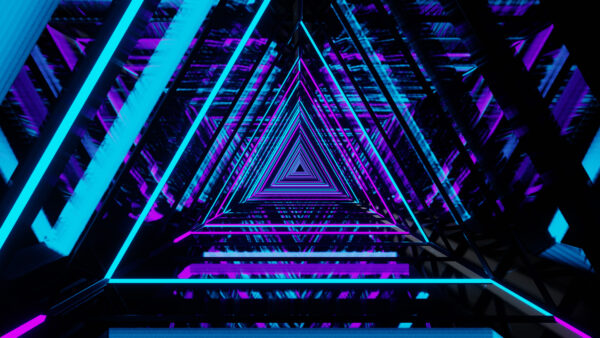 Wallpaper Blue, Purple, Desktop, Shapes, Tunnel, Mobile, Abstract, Geometric, Triangle