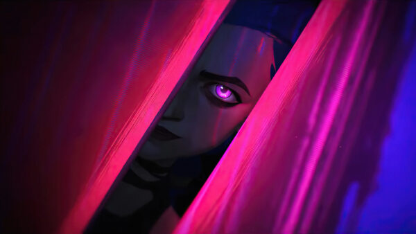 Wallpaper Jinx, Eyes, Arcane, Purple