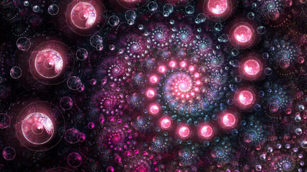 Wallpaper Desktop, Fractal, Spiral, Abstract, Pink, Circles