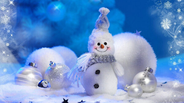 Wallpaper White, With, Cute, Christmas, Decorations, Snowman