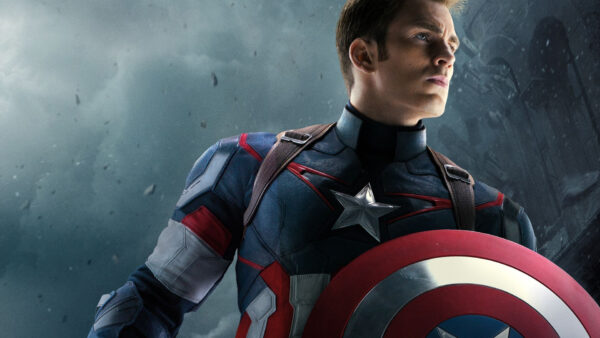 Wallpaper Captain, With, Shield, America, Background, Sky