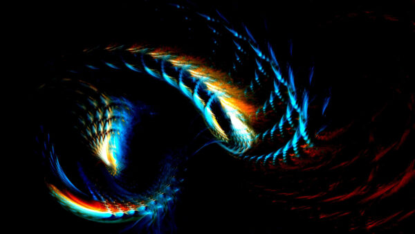 Wallpaper Wavy, Black, Spiral, Background, Abstract, Desktop, Colorful