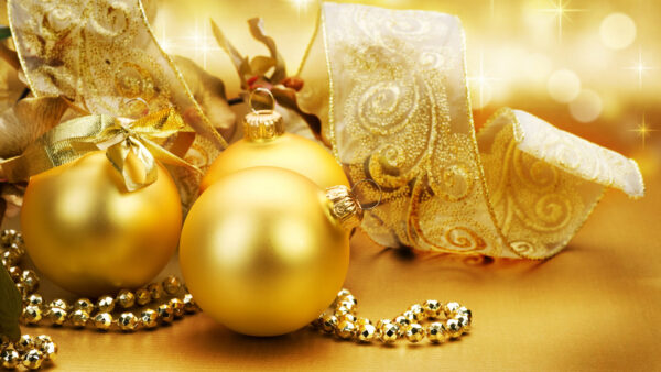Wallpaper Balls, With, Texture, Decoration, Christmas, Golden, Ornaments