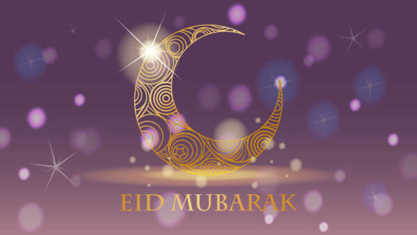 Wallpaper Mubarak, Bokeh, Moon, Eid, Background