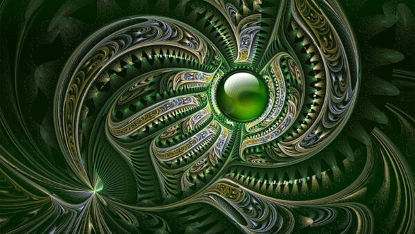 Wallpaper Pattern, Fractal, Green, Abstract, Shape