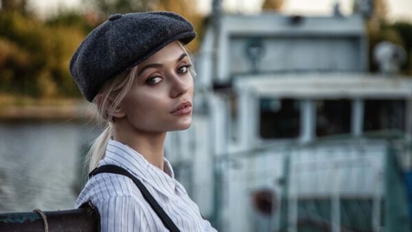 Wallpaper Wearing, Girls, White, Boat, Background, And, Girl, Model, Blur, Sitting, Cap, Shirt